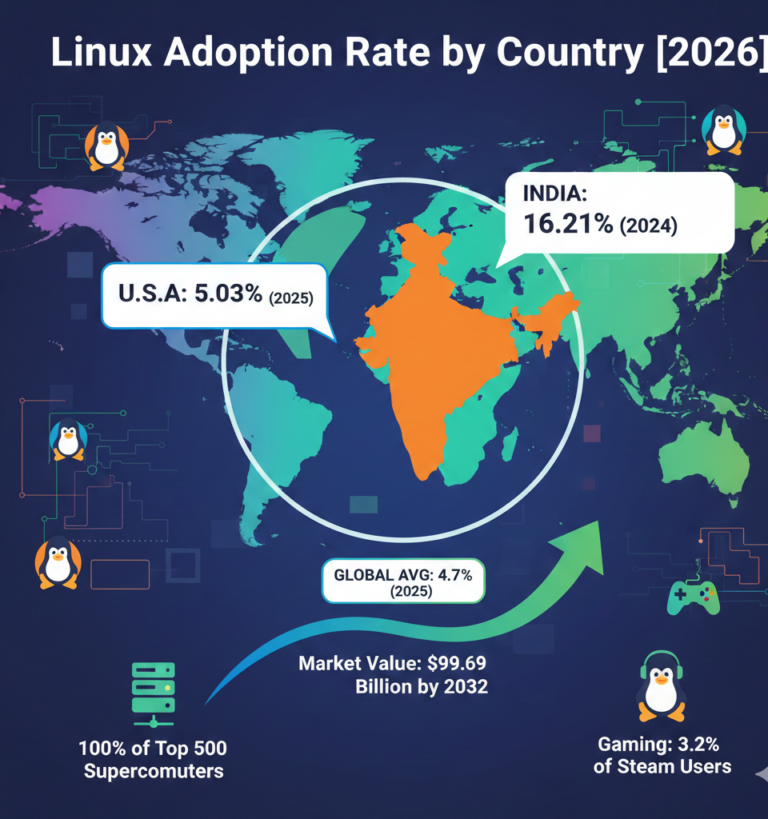 Linux Adoption Rate by Country [2026]
