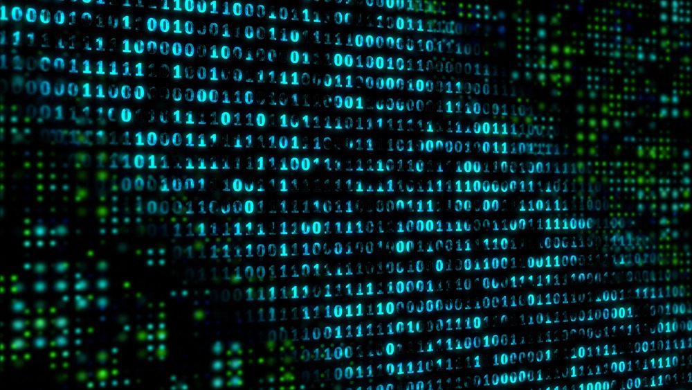 Abstract technology background with programming code