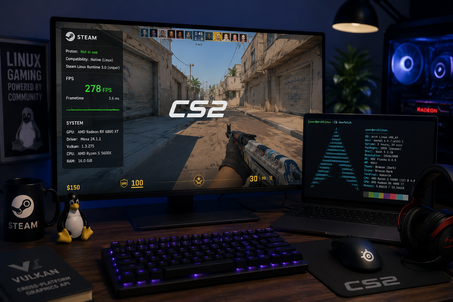 CS2 on Linux: Steam, Proton, Drivers, and Performance Optimization