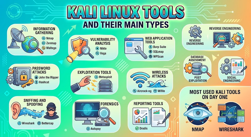 Kali Linux Tools and Their Main Types