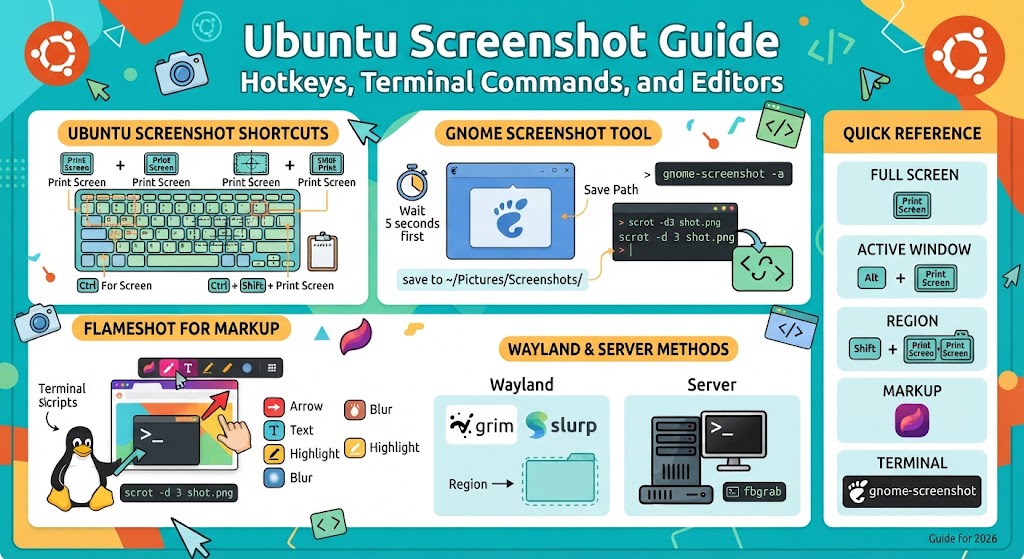 Ubuntu Screenshot Guide: Hotkeys, Terminal Commands, and Editors