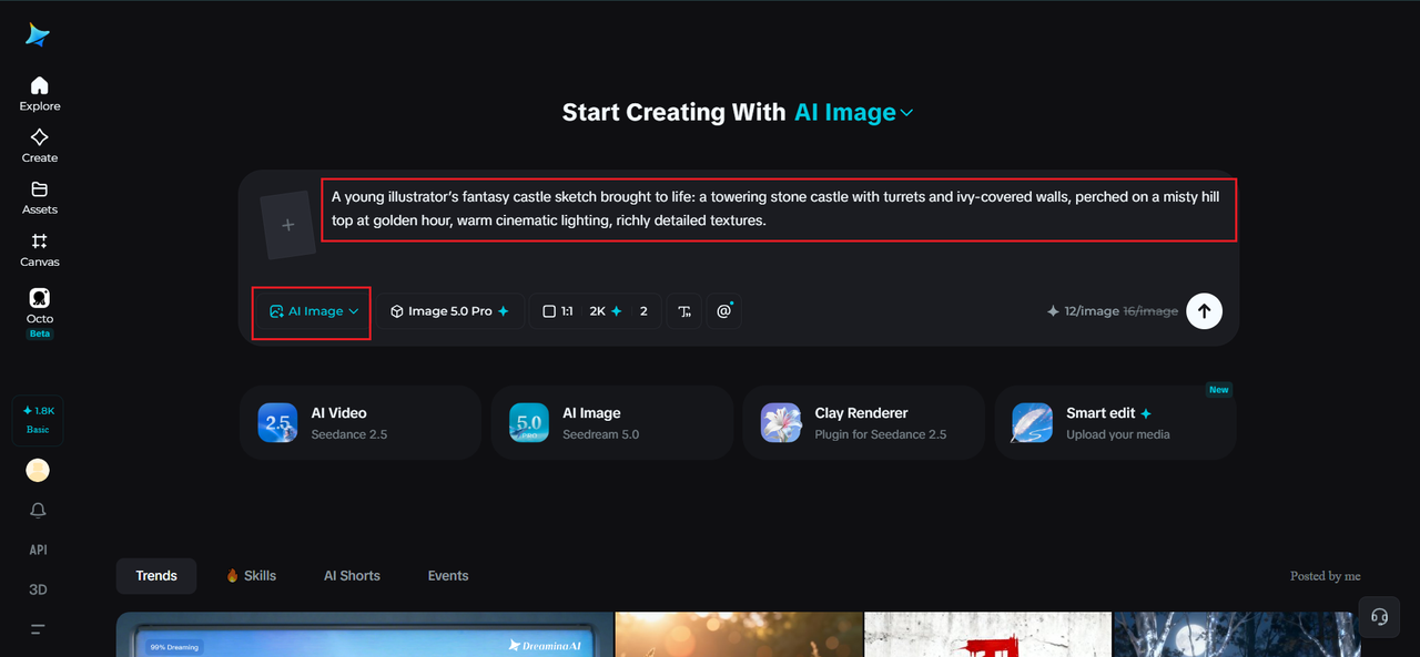 Write a text prompt and or add a reference image