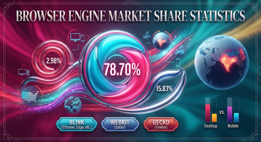 Browser engine market share Blink Gecko WebKit